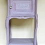 A French side table painted in Emile with French Linen on the table top