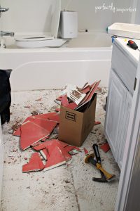 How to Remove Tile Floor | Guest Bathroom Update