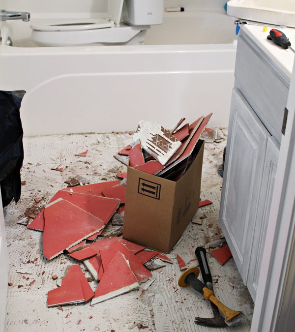 How to Remove Tile Floor | Guest Bathroom Update