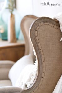 the linen wingback with nailhead trim
