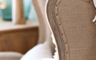 the linen wingback with nailhead trim