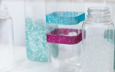 Simple Glitter Milk Bottles