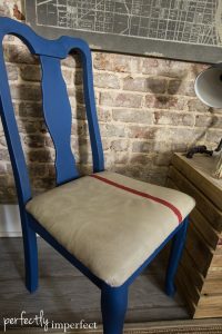 Napoleonic Blue Chair Makeover
