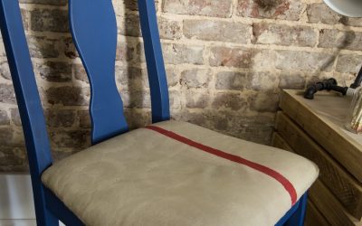 Napoleonic Blue Chair Makeover