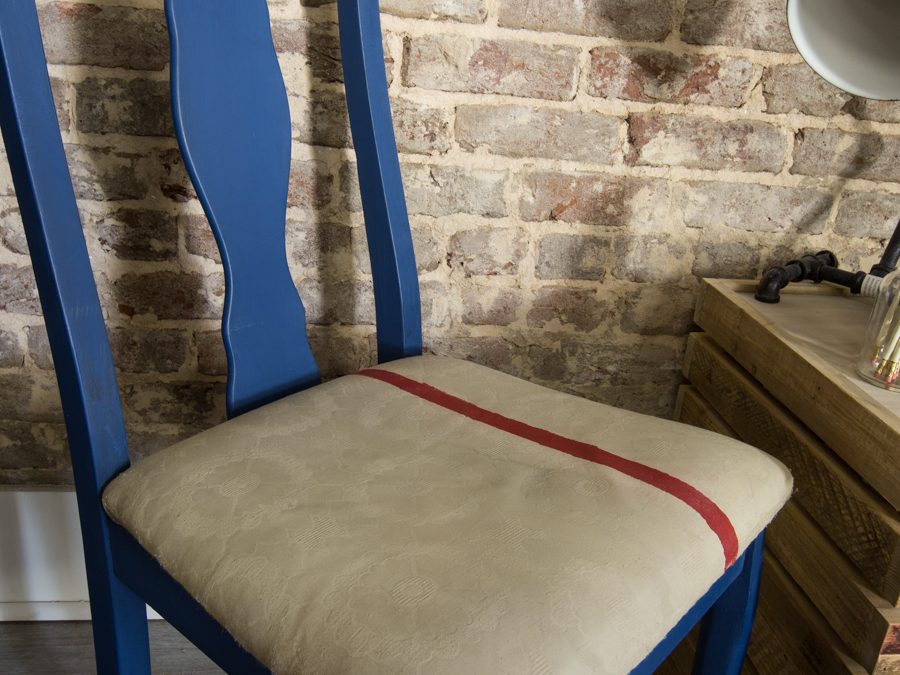 Napoleonic Blue Chair Makeover