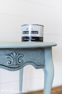Oak Side Table Makeover with Black Chalk Paint Wax