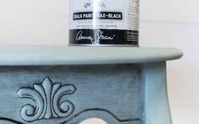 Oak Side Table Makeover with Black Chalk Paint Wax