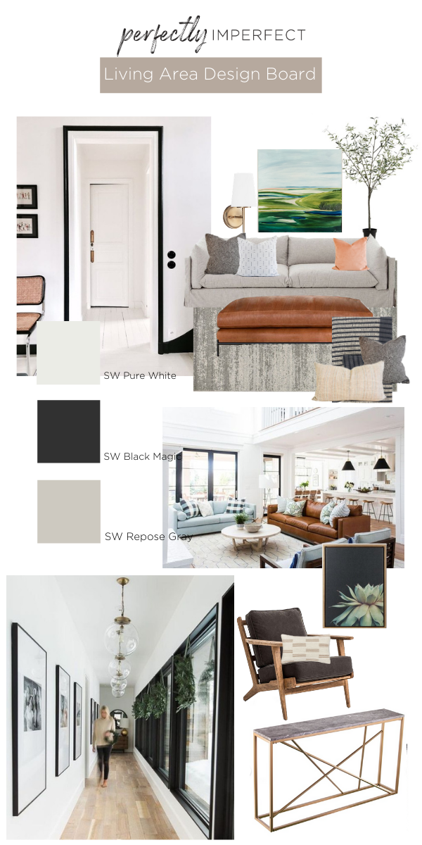 Living Room Design Board | Living Room Decorating Ideas | Mood Board | Shaunna West | Perfectly Imperfect