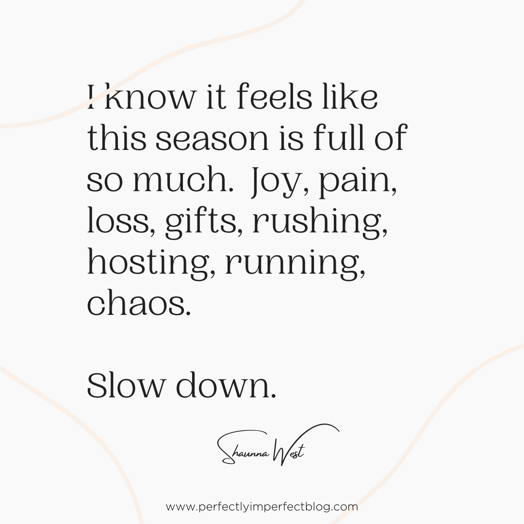Inspiring Quote | Slow Down | Shaunna West | Perfectly Imperfect